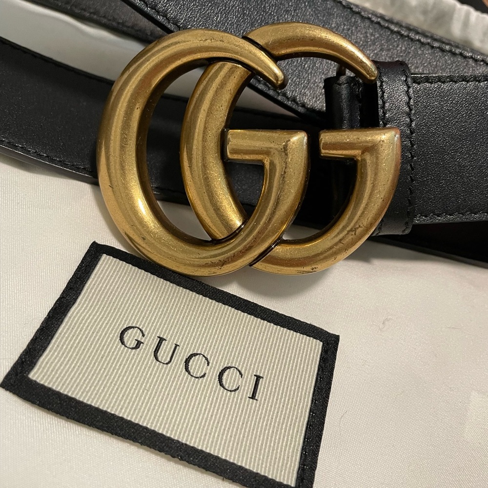 Women's Gucci GG gold belt